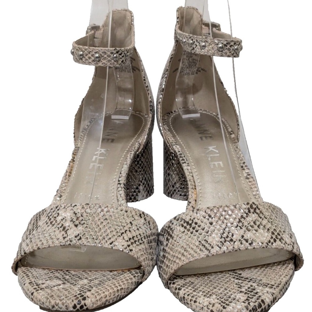 Anne Klein Beige Snakeskin Heels